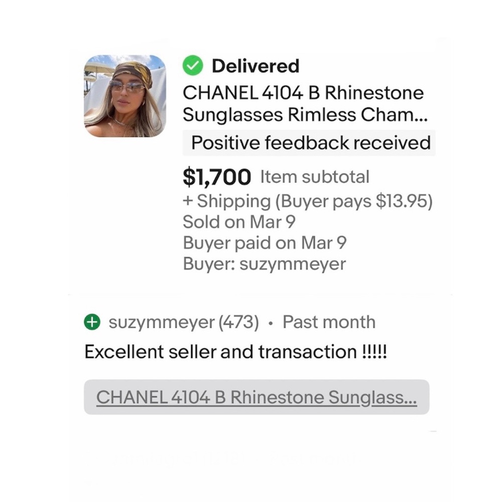 SOLD💋 RARE CHANEL Rimless Sunglasses 4017 D Pink Purple Gradient Silver Rate A - Picture 15 of 16